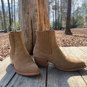 Tecovas Tan Suede Ankle Boots